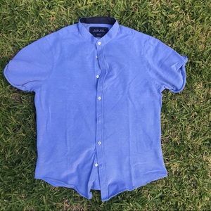 Zara man slim fit size small blue button up shirt